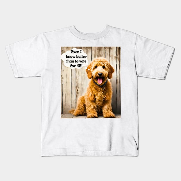 Ridin' with Biden Goldendoodle Kids T-Shirt by Doodle and Things